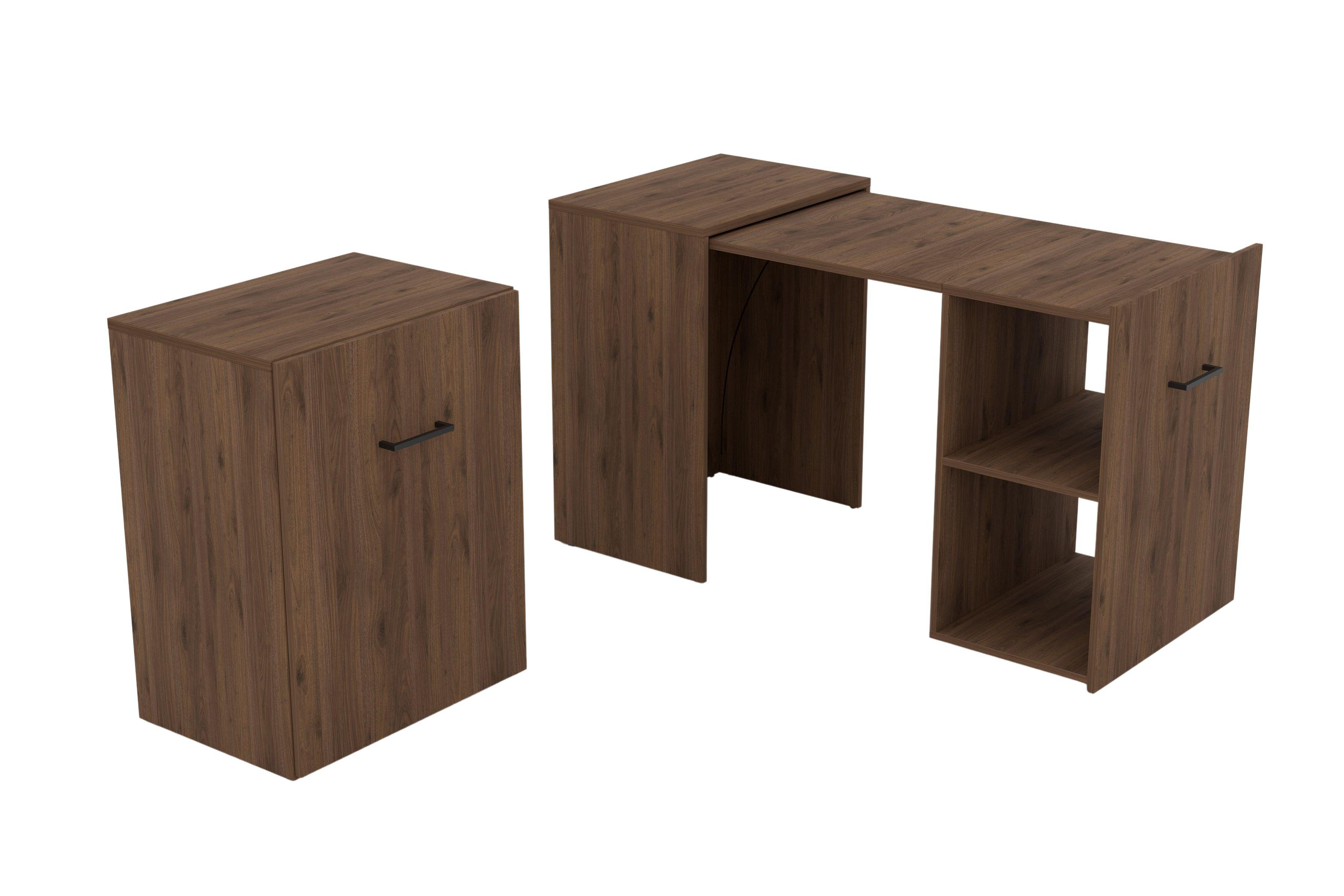 SCHREIBTISCH INTELLO 131,5x60x75 cm Bürotisch Computertisch, Nussbaumfarben - Nussbaumfarben, Holzwerkstoff (60/131.5/75cm) - MASSENO