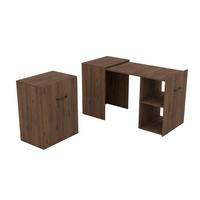 SCHREIBTISCH INTELLO 131,5x60x75 cm Bürotisch Computertisch, Nussbaumfarben - Nussbaumfarben, Holzwerkstoff (60/131.5/75cm) - MASSENO