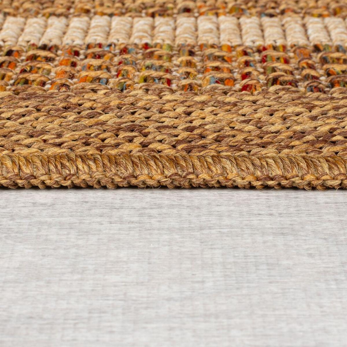 OUTDOORTEPPICH Waschbar CLYST, im Boho-Stil, aus Polypropylen, Ocker, 120 x 170 cm - Braun, Textil (120/170cm) - KADIMA DESIGN