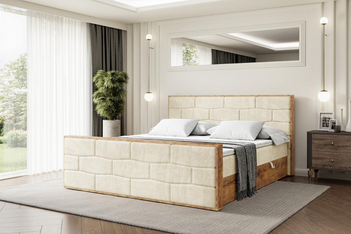 BOXBETT mit Matratze H3 und Lattenrost - LOLLI8-Z - 120x200 - Beige Monolith - Beige, Holzwerkstoff (120/200cm) - ALTDECOR