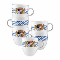 BECHER Compact Bayern bunt 0,5 l 6er Set - Multicolor, Keramik (0.5L) - Seltmann Weiden