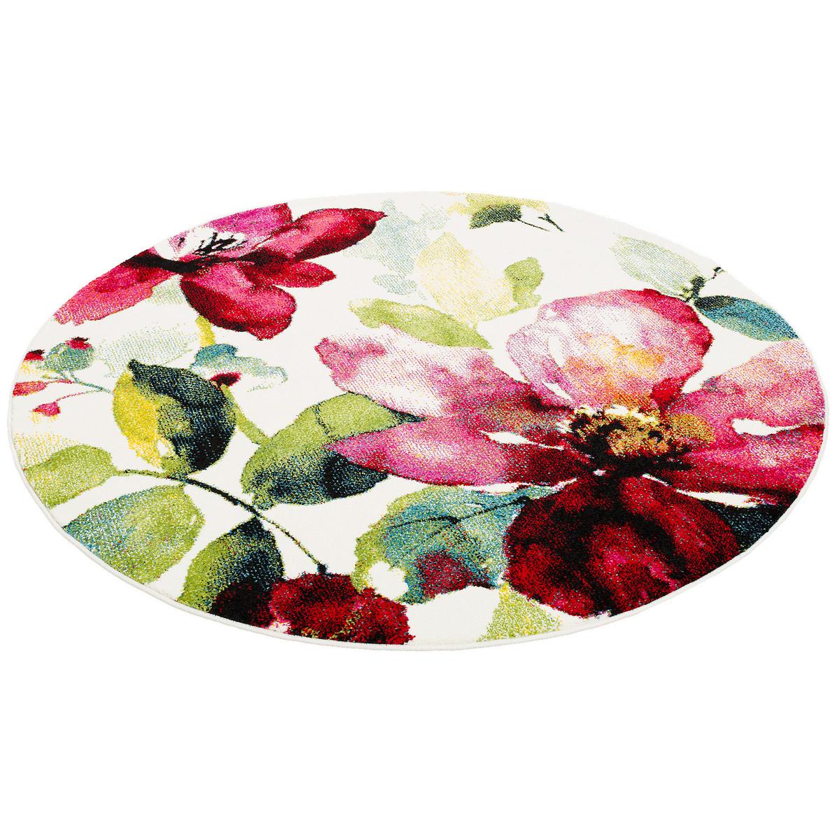 DESIGNER TEPPICH BRILLIANT BLUMEN RUND - Rosa, Textil (200/200cm) - Pergamon