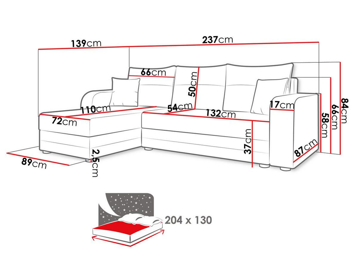 ECKSOFA Hewlet Bis - Beige/Schwarz, Holz/Kunststoff (237/139cm) - MIRJAN24