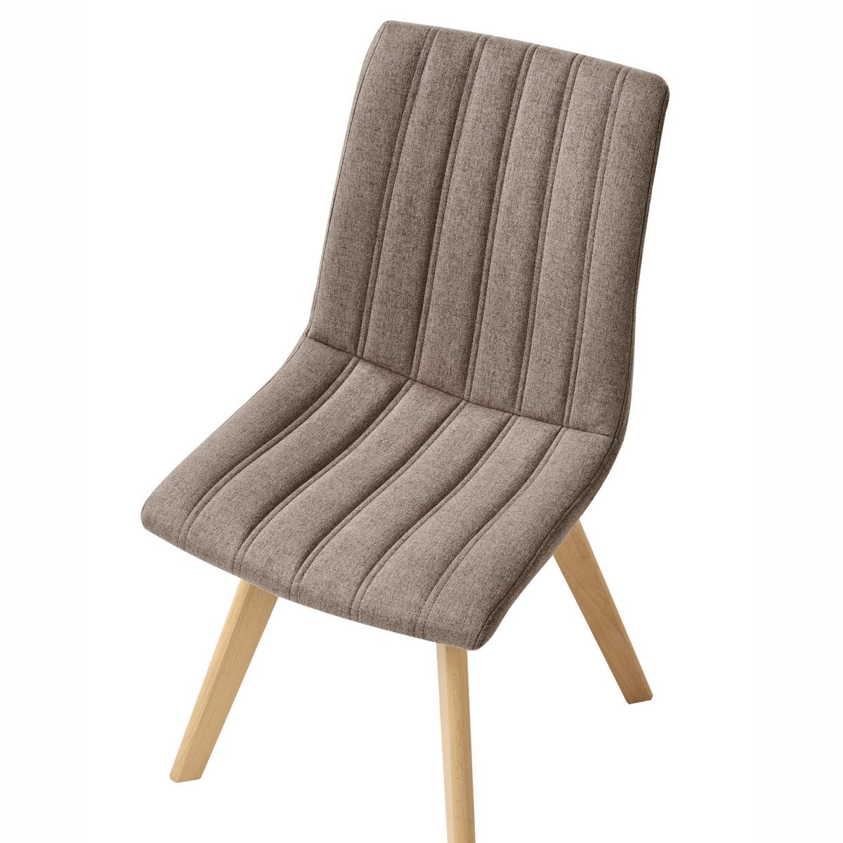 ESSZIMMERSTUHL 2er Set Stoff Braun Calgary - Braun, Textil (48/86/56cm) - Beliani