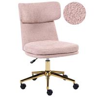 SCHREIBTISCHSTUHL Bouclé Pastellrosa Granby - Pink, Textil (58/77/58cm) - Beliani