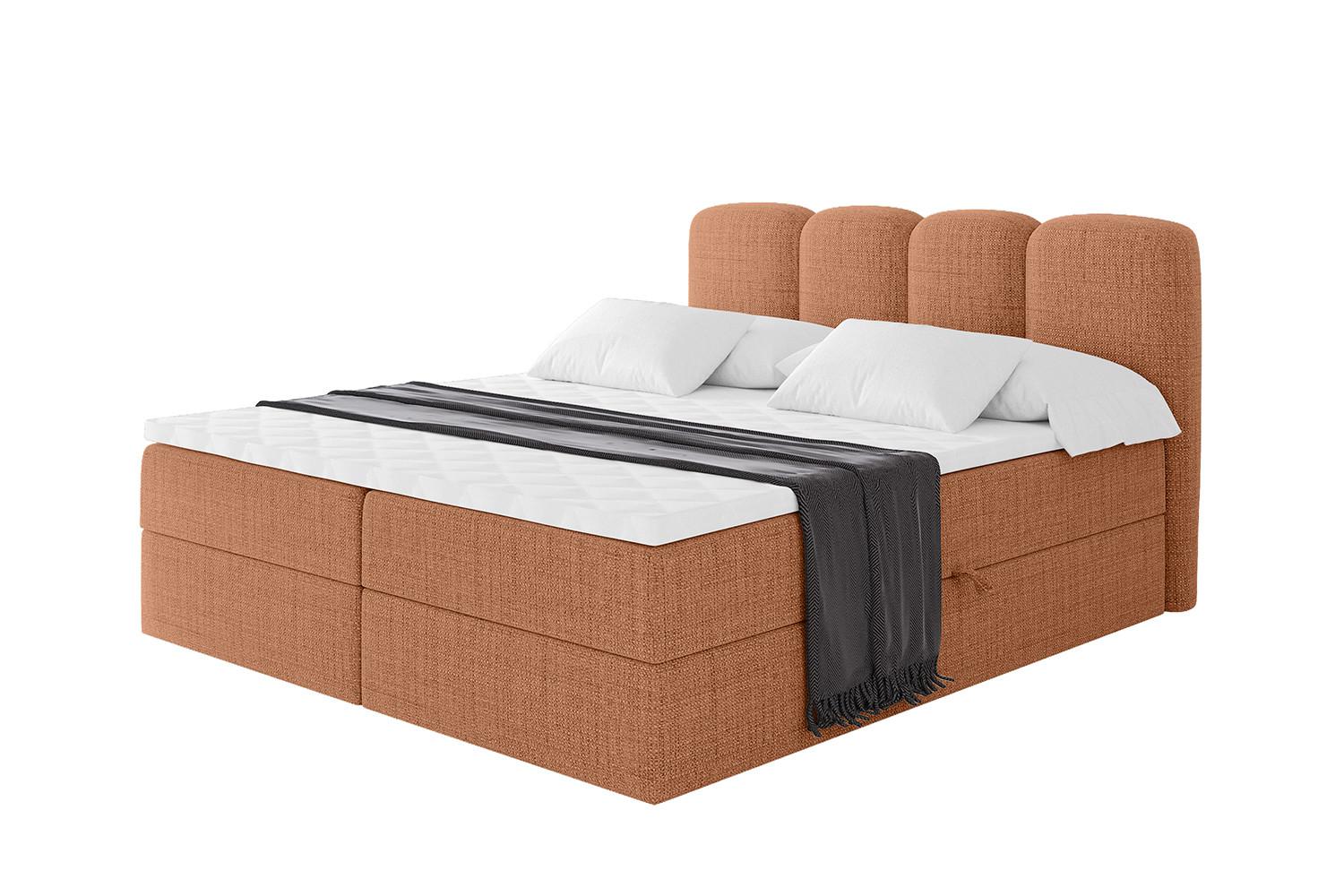 BOXBETT mit Matratze H3 - NINA - 120x200 cm - Apricot - Orange, Holzwerkstoff (120/200cm) - ALTDECOR