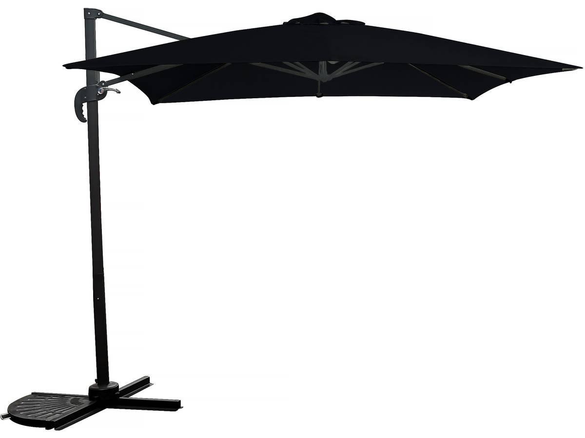 SONNENSCHIRM parasol jardin déporté - 2.5 x 2.5 m - noir Schwarz - Schwarz, Metall (250/250cm) - Habitat Garten