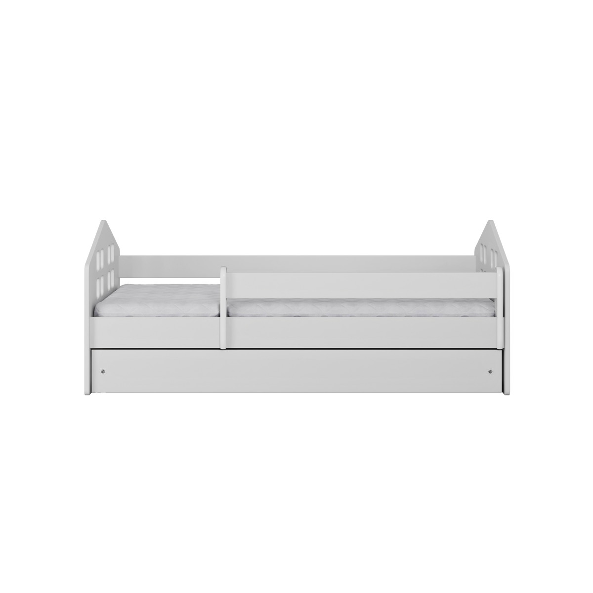 KINDERBETT Kacper mit Schublade und Matratze Weiß 90/65/184 - Weiß, Holzwerkstoff (80/180cm) - RAUMHIRSCH FURNITURE