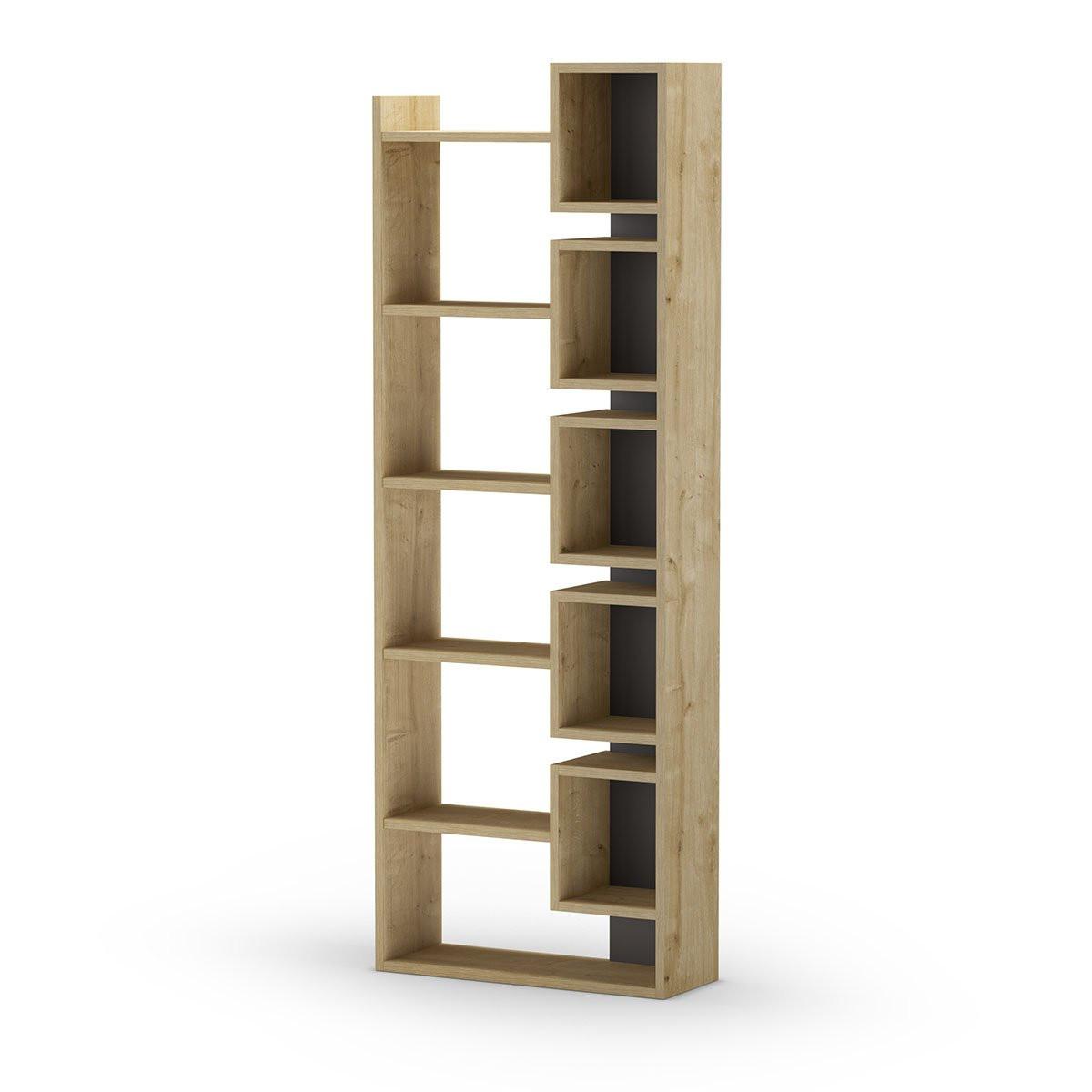 REGAL Design H168,5 cm - Eladi - Eiche Bianco/Anthrazit, Holzwerkstoff (22/168.5/60.4cm) - Calicosy
