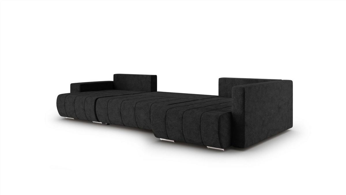 WOHNLANDSCHAFT Armanda - Schwarz, Holzwerkstoff/Textil (185/83/392cm) - Fun Möbel