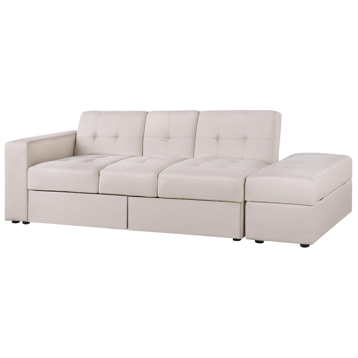 3-SITZER-SCHLAFSOFA beige mit Stauraum Ottomane Falster - Beige, Textil (210/71/94cm) - Beliani