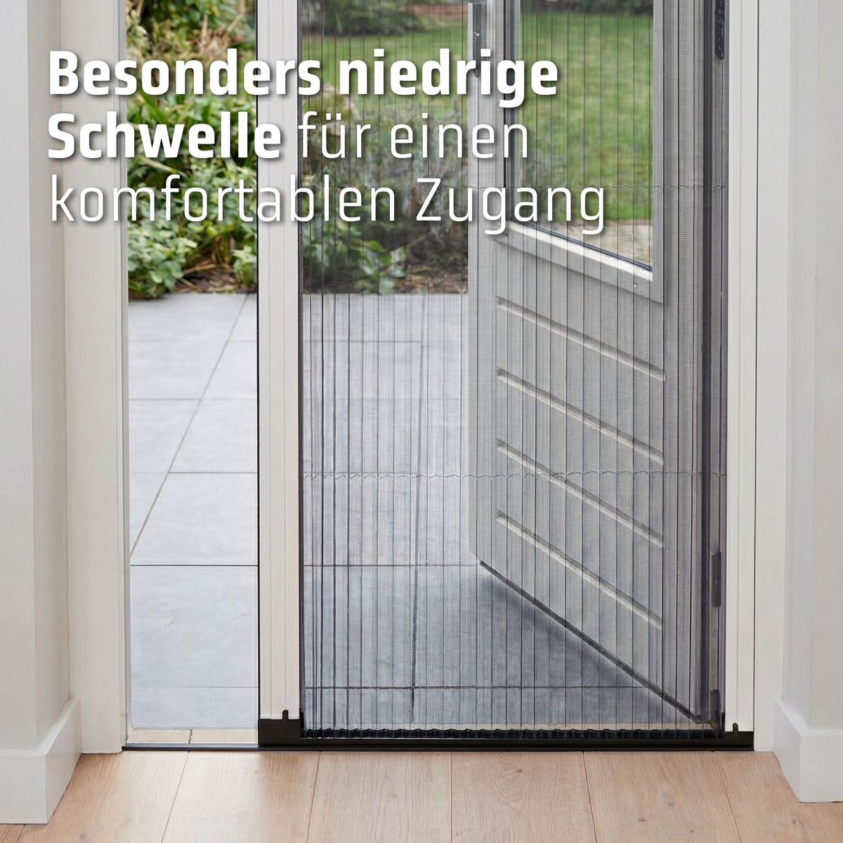INSEKTENSCHUTZTÜR plissiert anthrazit - Anthrazit, Textil (96/203/3.7cm) - Cocoon Home Concepts