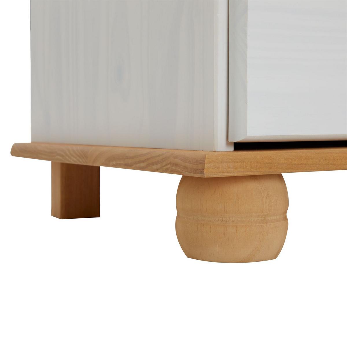 APOTHEKERKOMMODE COLMAR weiß/braun - Weiß/Braun, Holz (92/80/39cm) - IDIMEX