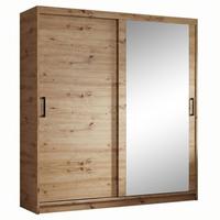 SCHWEBETÜRENSCHRANK Hela mit 2 Türen und Schubkasteneinsätzen, 180 cm, eiche Artisan - Eiche Artisan, Holzwerkstoff (180/205/60cm) - Beautysofa