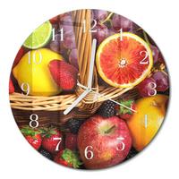 WANDUHR aus Glas Ø30 cm - Obst - Multicolor, Glas (30/30/0.4cm) - TULUP