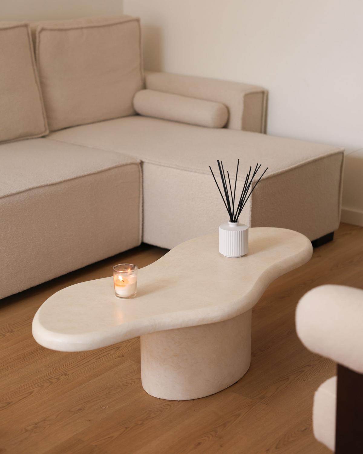 COUCHTISCH Beige Conza - Beige, Naturmaterialen (57/120/34cm) - Beliani