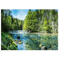 FOTOTAPETE Wasserfall 3D Natur 400x280 - Multicolor, Papier (400/280cm) - Wallarena