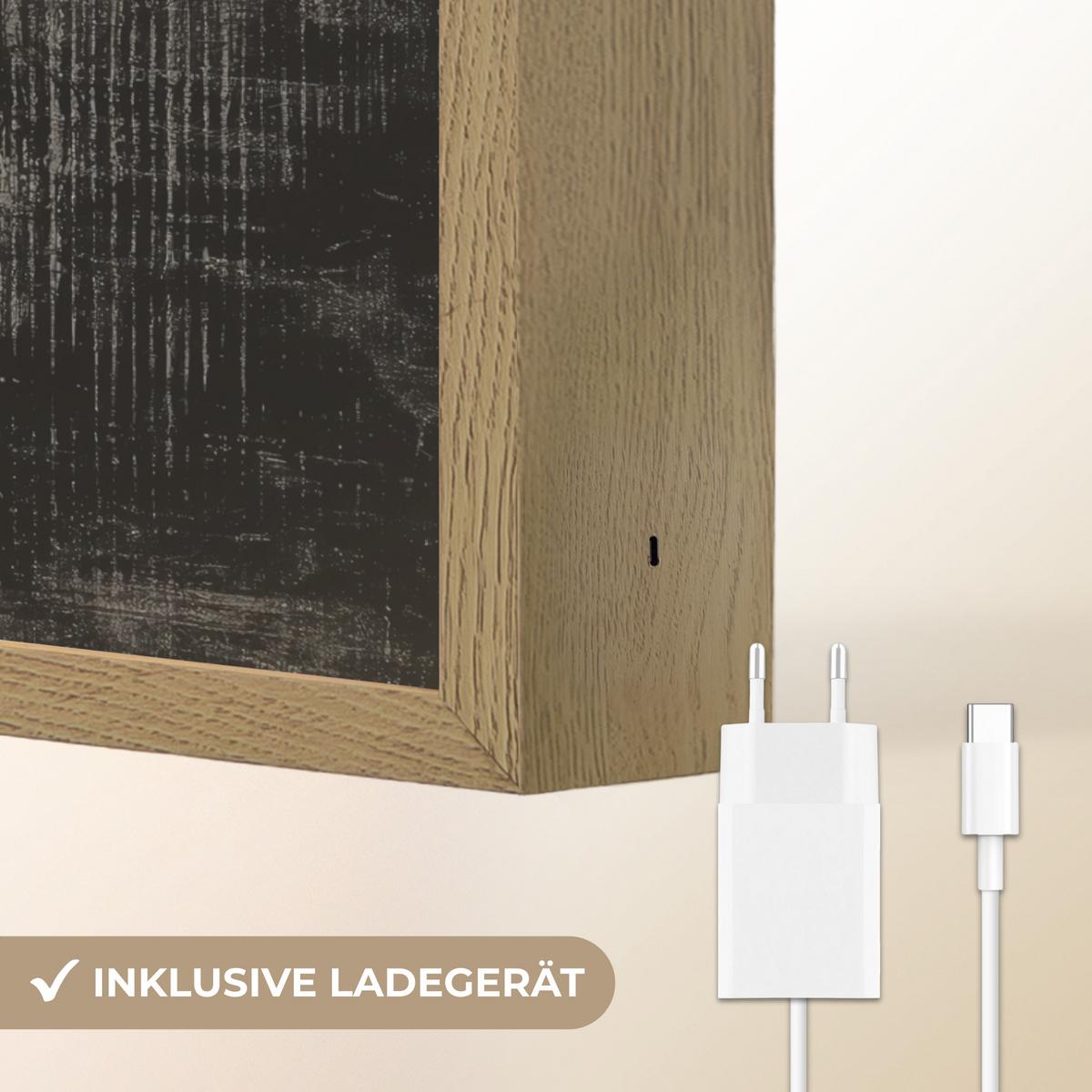 WANDLEUCHTE MIT AKKU Abstrakt - Formen - Modern - Beige 30x40 cm - Grau, Holzwerkstoff (30/40/8cm) - OnlyWow