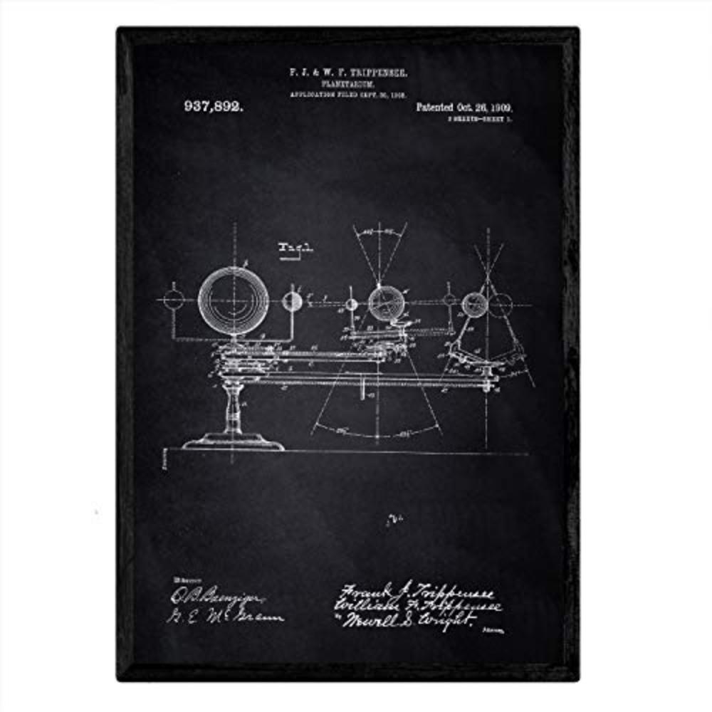 POSTER Planetarium Patent A3 Rahmenlos - Schwarz, Papier (29.7/5/42cm) - Nacnic