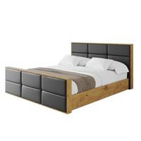 POLSTERBETT mit Bettkasten, Fußteil und Lattenrost, Boxbett ohne Matratze - ENZO1-Z 180x200 Schwarz Kunstleder - Schwarz Hochglanz, Holzwerkstoff/Textil (180/200cm) - ALTDECOR