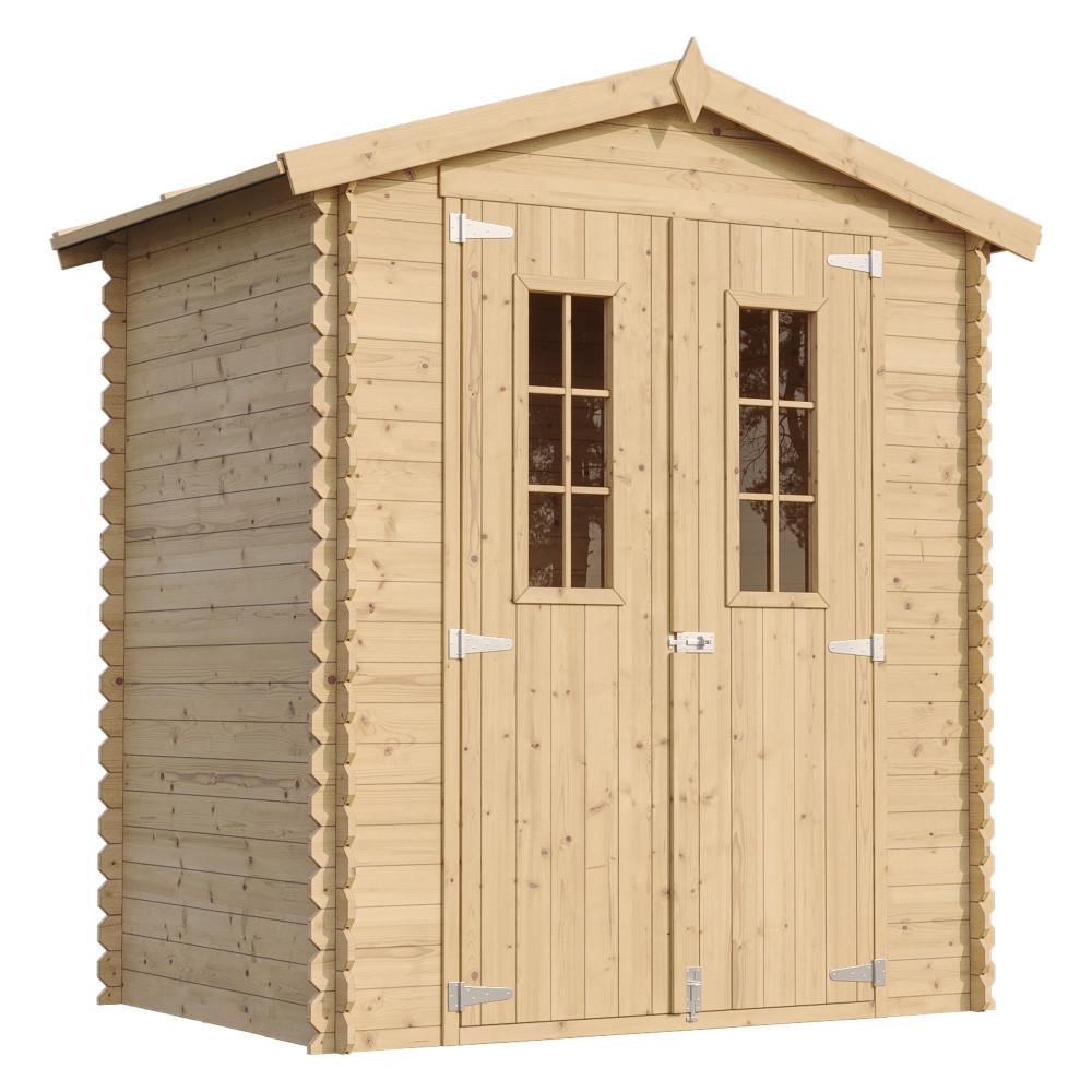 HOLZHAUS GARTENHAUS M367C - B196xL136xH218 cm/ 1.98 m2 - Beige, Holz (180/218/136cm) - Timbela