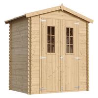 HOLZHAUS GARTENHAUS M367C - B196xL136xH218 cm/ 1.98 m2 - Beige, Holz (180/218/136cm) - Timbela