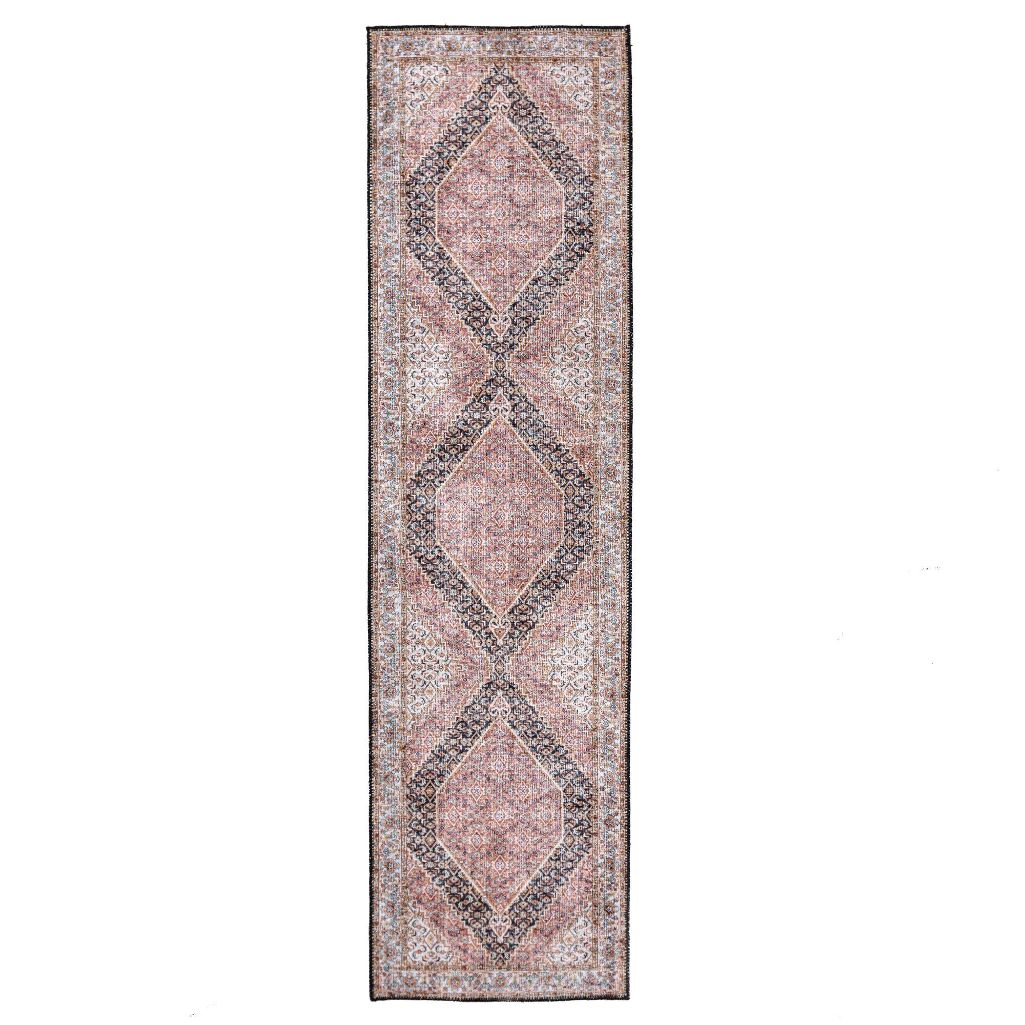 TEPPICH Waschbar HURST, orientalisch mit Medaillon, Rosa, 60 x 230 cm - Rosa, Textil (230/60cm) - KADIMA DESIGN