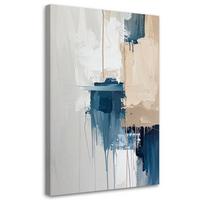 WANDBILD, Beige blaue Abstrakt - Blau, Textil (40/60cm) - Feeby