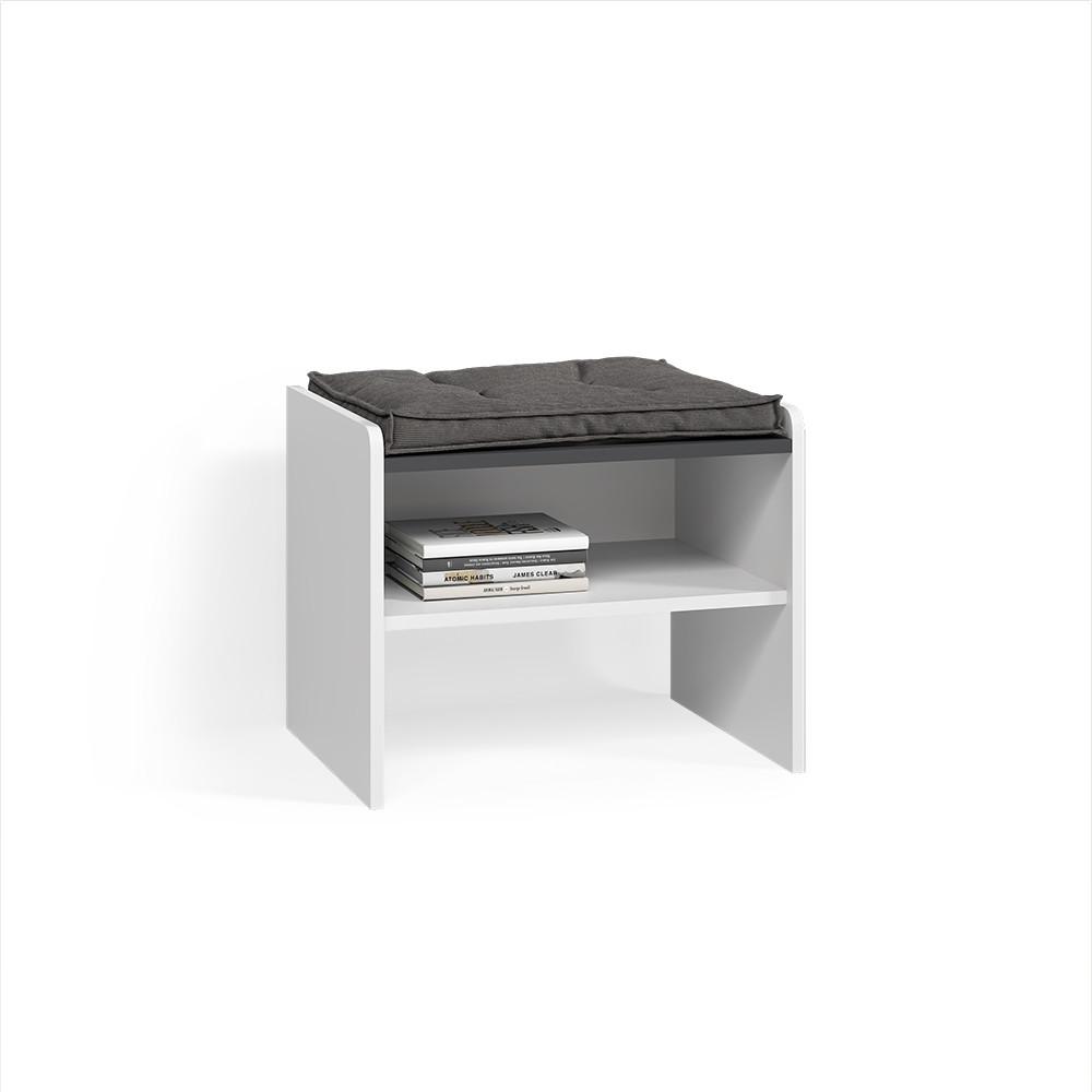 ESSZIMMERBANK Tiberio Weiß 53.5 x 41.1 cm - Weiß, Holzwerkstoff (53.5/45.5/41.1cm) - Livinity®