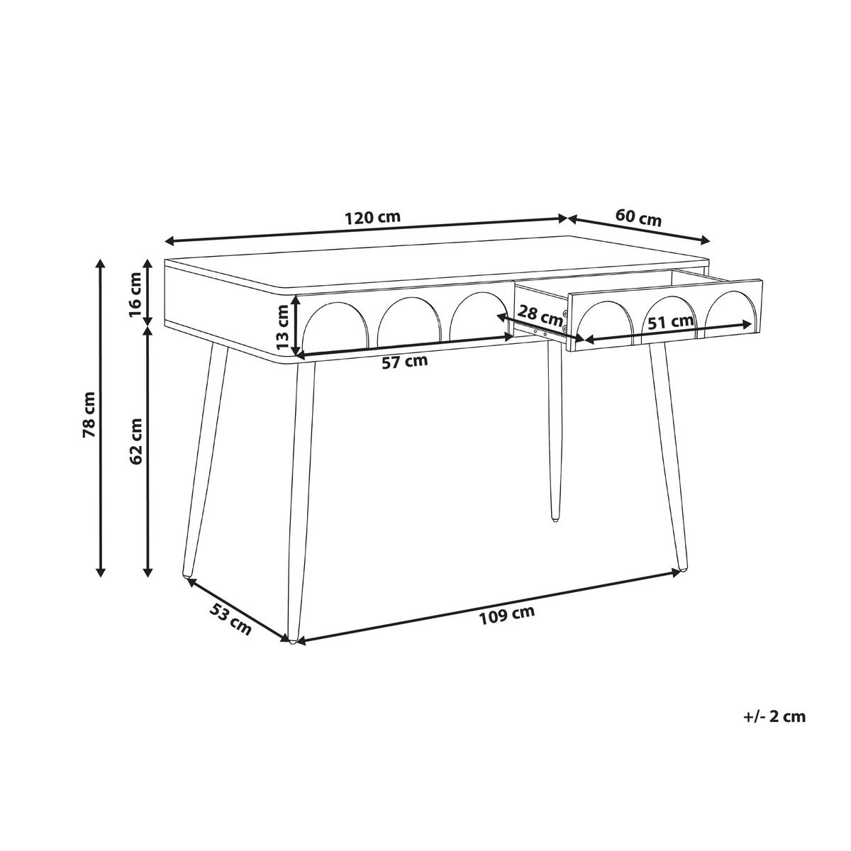 SCHREIBTISCH Weiß 120/60 cm Eslane - Weiß, Holzwerkstoff (60/120/78cm) - Beliani