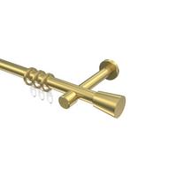 GARDINENSTANGE Prestige Sitra 600 cm (geteilt in 3 x 200 cm), 1-läufig, 20 mm Ø Messing-Optik - Messingfarben, Metall (600cm) - INTERDECO