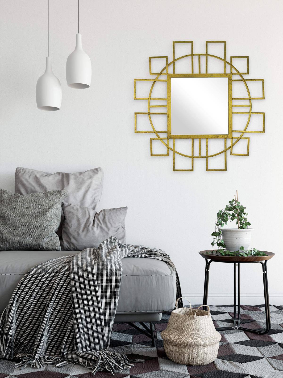 WANDSPIEGEL Gold 89/89 cm - Goldfarben, Metall (9.81/89/3cm) - KUNSTLOFT