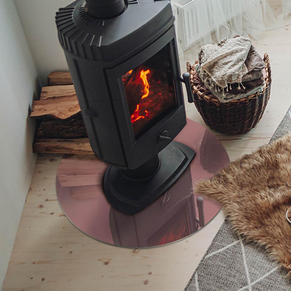 GLASPLATTE für Kamin Ø 60 cm - Pink, Glas (60/60/0.4cm) - TULUP