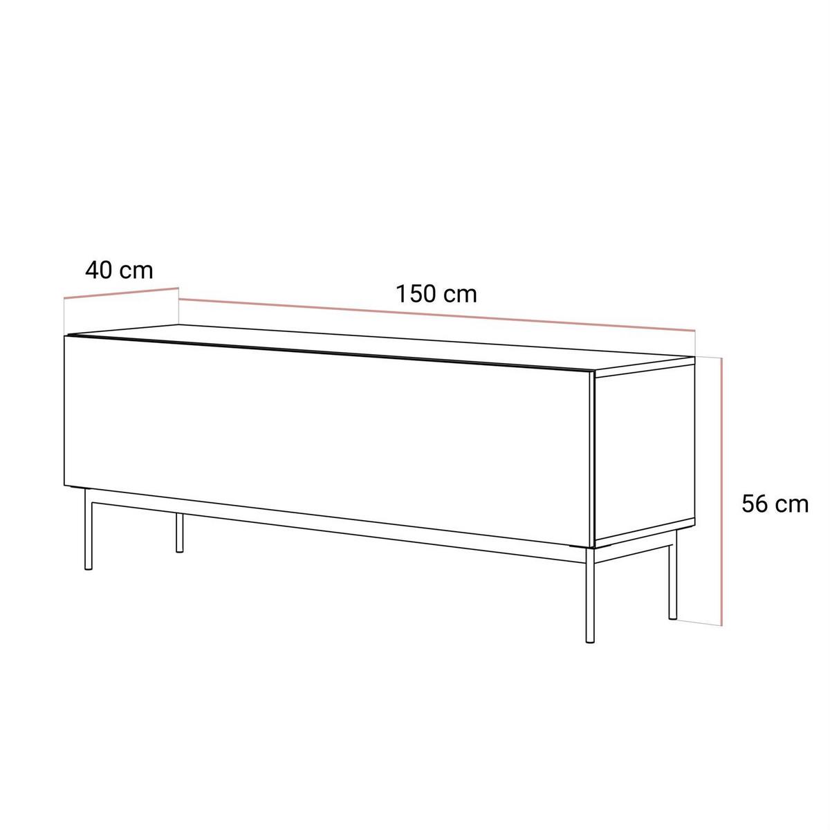 TV-UNIT COLGANTE in Nussbaum, 150 cm, auf Gestell LED - Nussbaumfarben, Holzwerkstoff (150/56/40cm) - Lookway