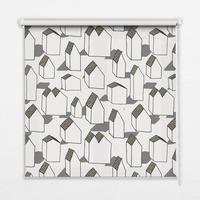 INNENROLLO - Fensterrollo - Rollo - 120x140 cm - Weiße Häuser - Weiß, Kunststoff (120/140/0.5cm) - TULUP
