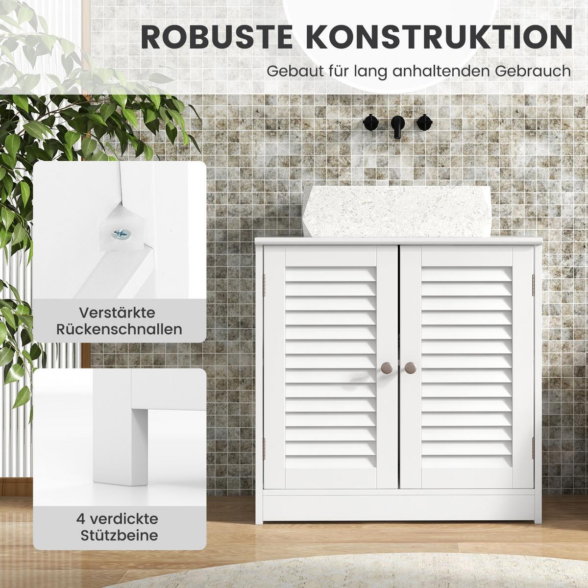 WASCHBECKENUNTERSCHRANK Weiß - Weiß, Holzwerkstoff (60/60/30cm) - COSTWAY