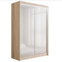 KLEIDERSCHRANK PEKA mit LED - 150 cm - Sonoma Eiche|Weiß - Weiß/Sonoma Eiche, Holzwerkstoff (150/215/61cm) - ALTDECOR