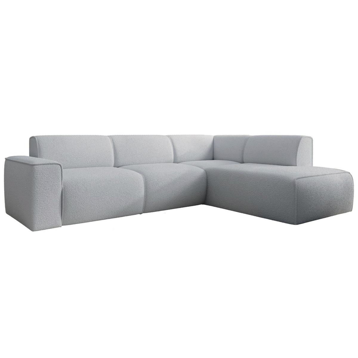 ECKSOFA Bouvi Hellgrau rechts - Hellgrau/Schwarz, Kunststoff/Textil (220/292cm) - Selsey