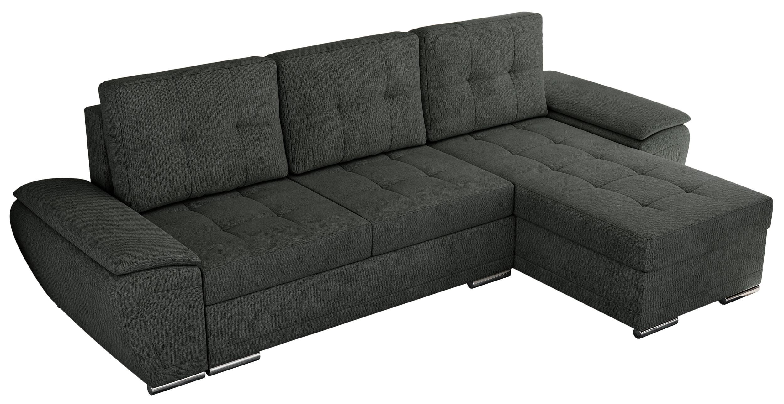 ECKSOFA UMBRIA L Dunkelgrau Stukture - Dunkelgrau/Grau, Textil (271/157cm) - MKS