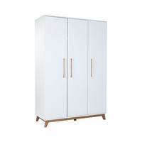 KLEIDERSCHRANK Lina 130/192/51 cm Kreideweiß Soft-Close - Walnussfarben/Weiß, Holz/Holzwerkstoff (130/192/51cm) - arthur berndt