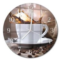 WANDUHR aus Glas Ø30 cm - Kaffee - Braun, Glas (30/30/0.4cm) - TULUP