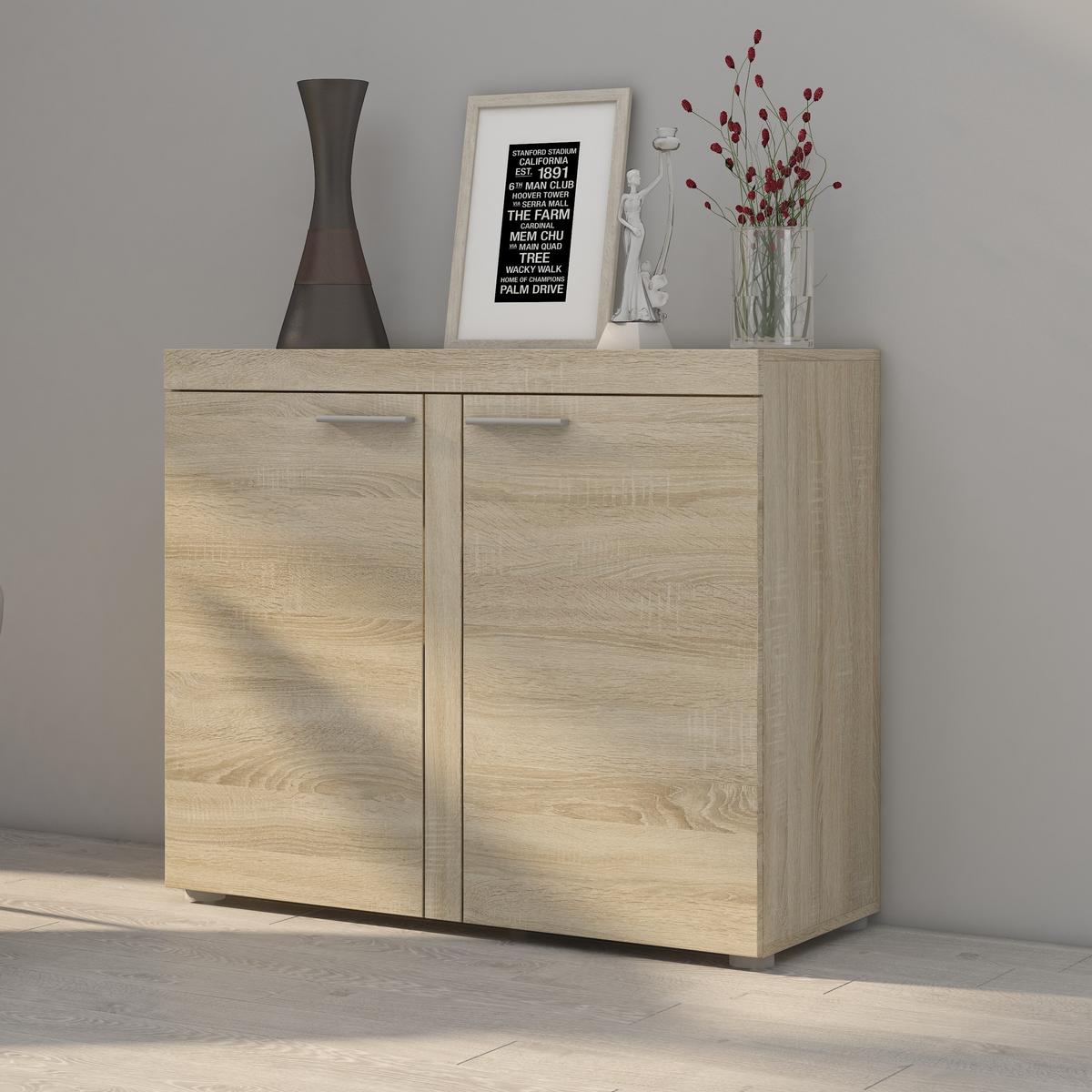 SIDEBOARD RITMO 97x40x82 cm mit 2 Türen Sonoma Eiche - Sonoma Eiche, Holzwerkstoff (97/82/40cm) - MASSENO