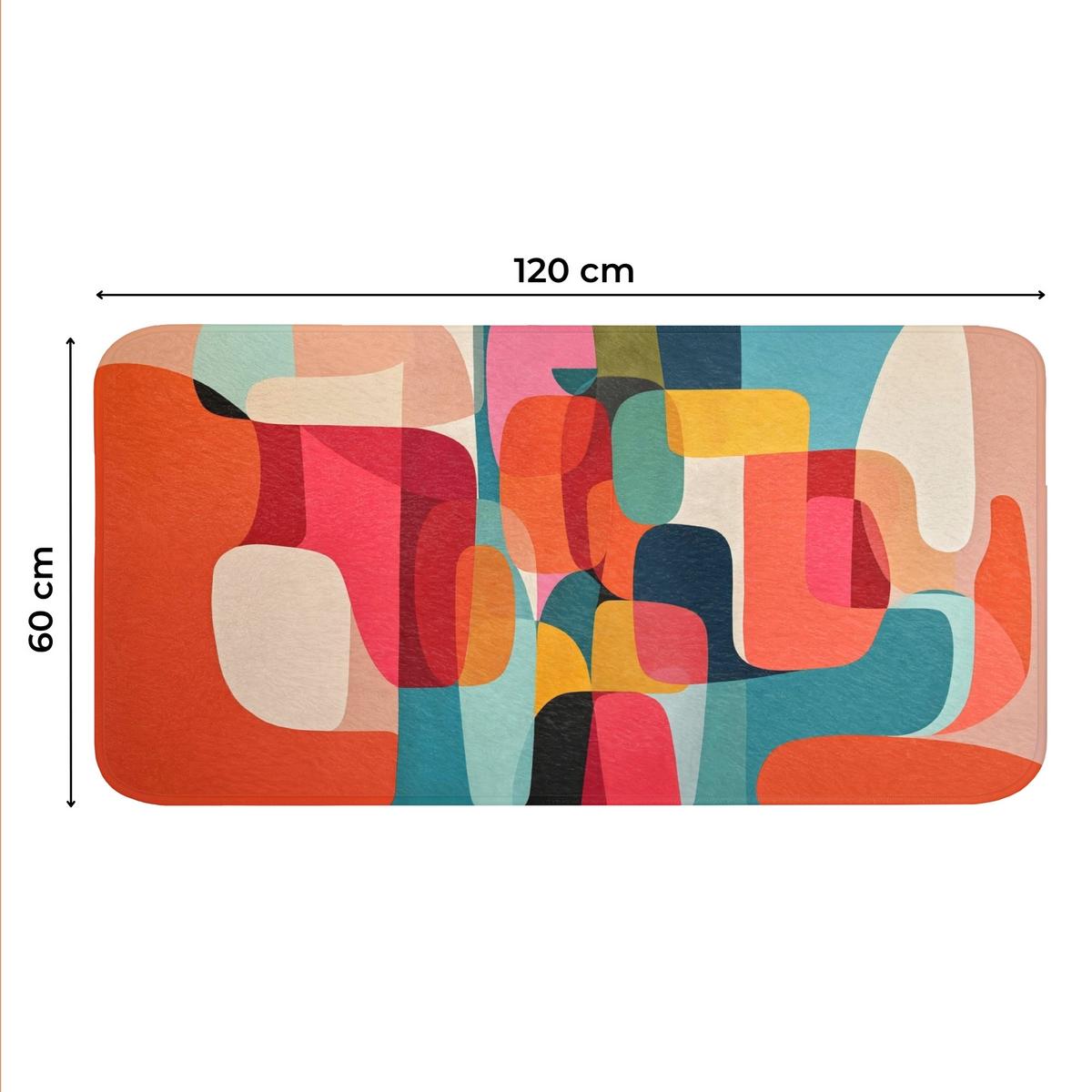 WC-VORLEGER Formen - Bunt - Abstrakt - Flugzeuge WC Teppich 120x60 cm - Multicolor, Textil (120/1cm) - OnlyWow