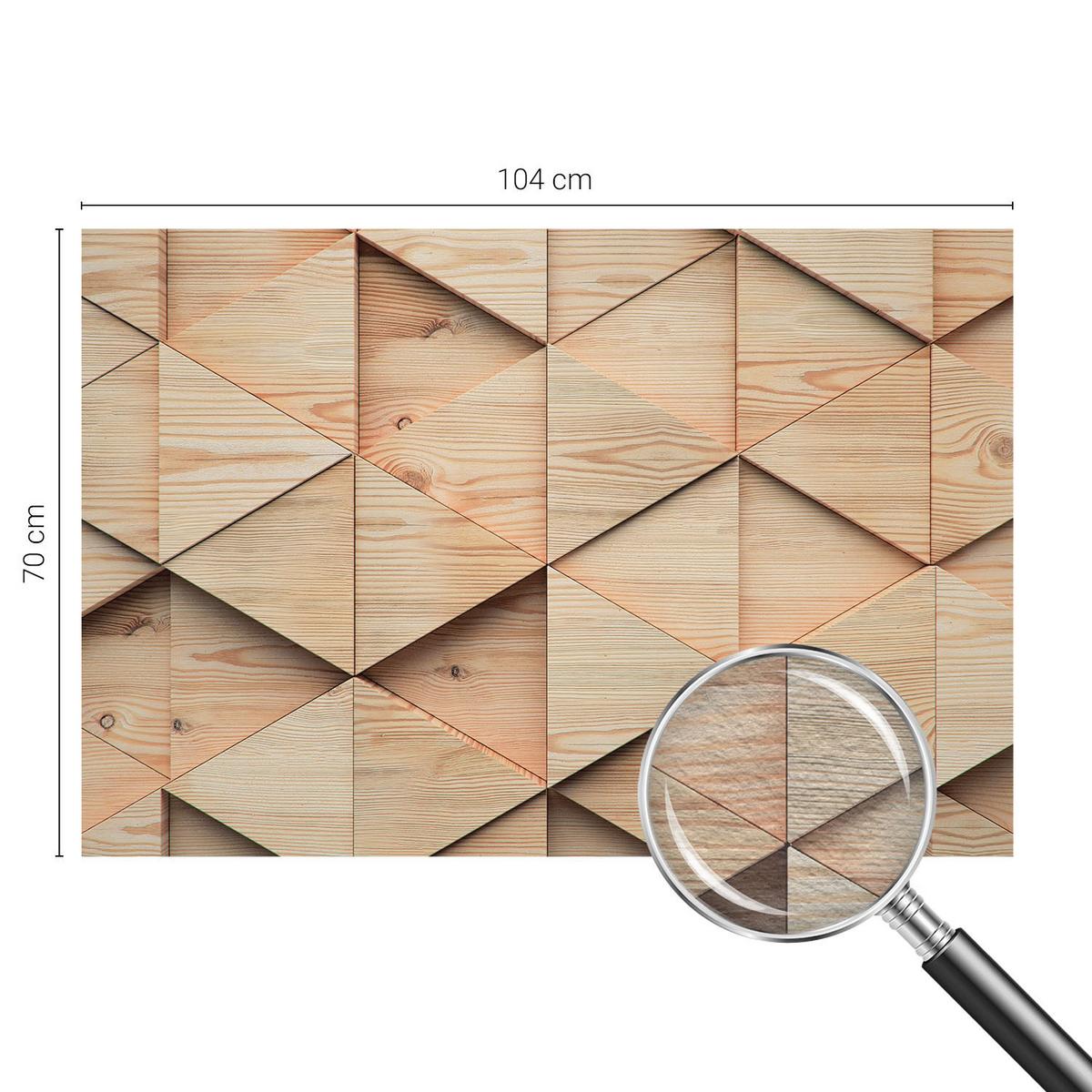 FOTOTAPETE 104x70 cm - Holzmosaik - Beige, Textil (104/70cm) - Wallfluent