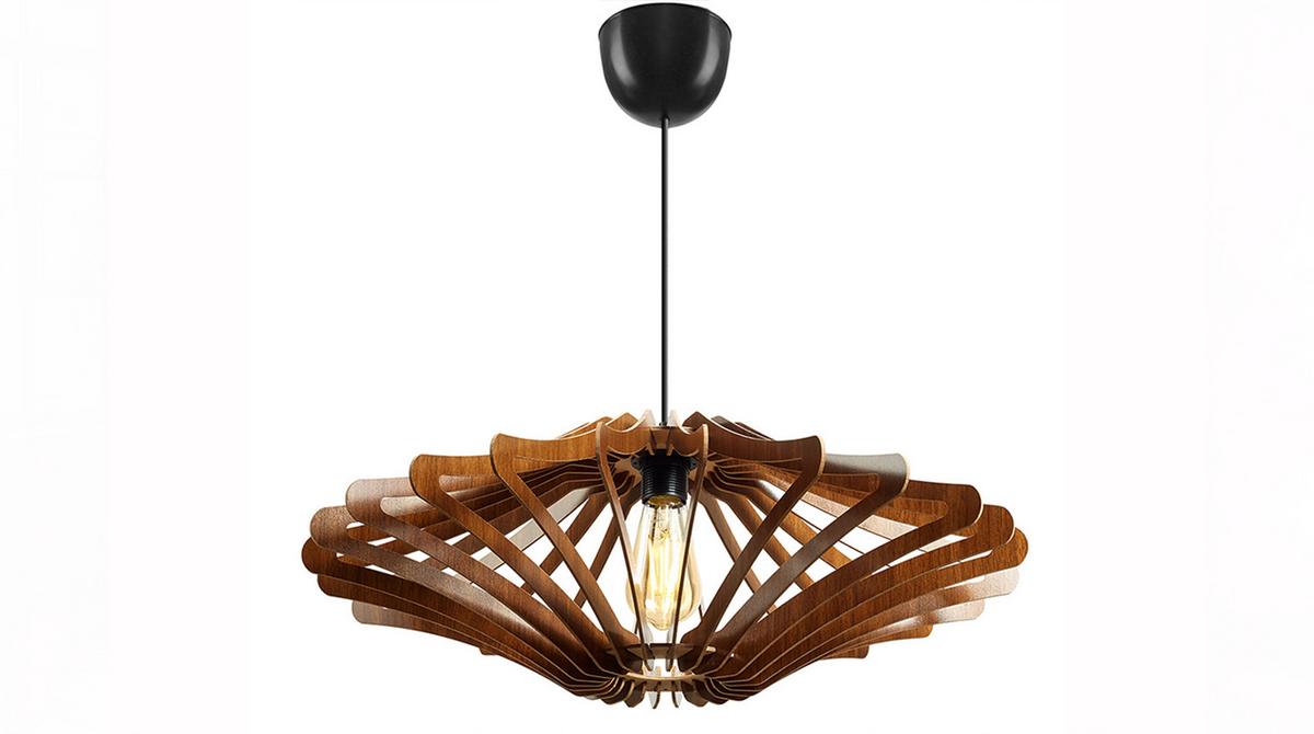 HÄNGELAMPE ALZETTE Walnuss Dekor Holz - Nussbaumfarben, Holz (59/59/55cm) - KAWOLA