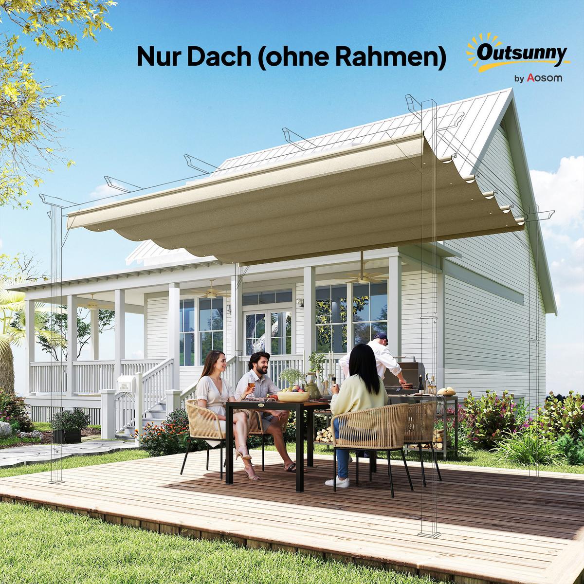 ERSATZDACH aus Polyester Beige - Beige, Kunststoff (255/6/250cm) - Outsunny