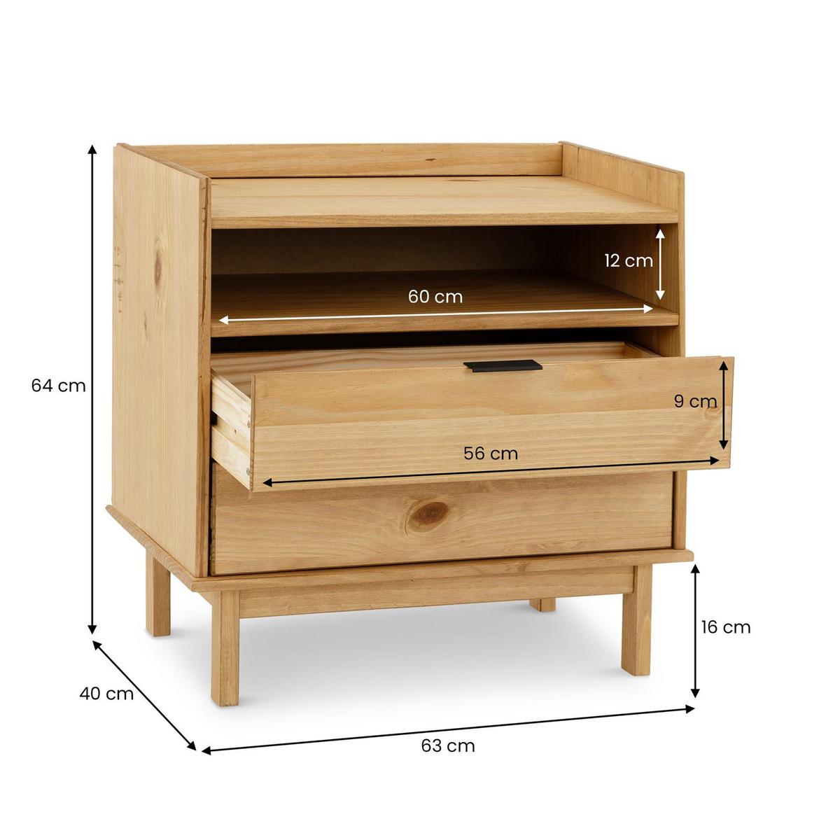 NACHTTISCH TEPERA braun - Braun, Holz (64/64/41cm) - IDIMEX