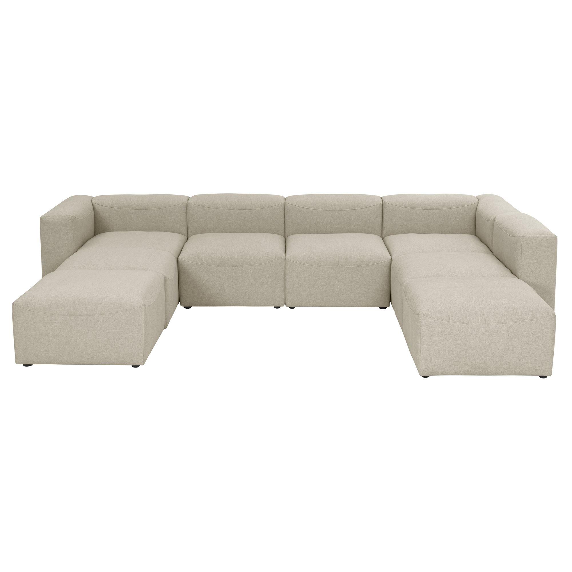 WOHNLANDSCHAFT 3 Kattrina Flachgewebe creme - Creme, Kunststoff (350/73/250cm) - 58aufmkessel