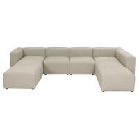 WOHNLANDSCHAFT 3 Kattrina Flachgewebe creme - Creme, Kunststoff (350/73/250cm) - 58aufmkessel