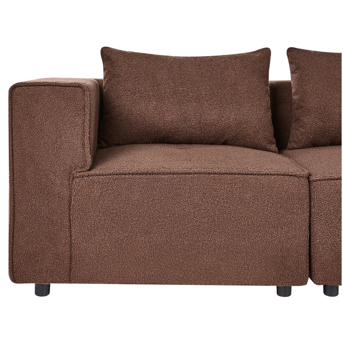 ECKSOFA Modul 4-Sitzer rechtsseitig Braun Bouclé Axebo - Braun, Textil (258/188cm) - Beliani